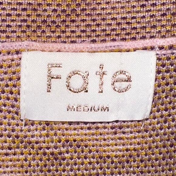 Fate Pink Purple Printed Mock Neck Sleeveless Sweater Top Size Medium - Picture 3 of 14